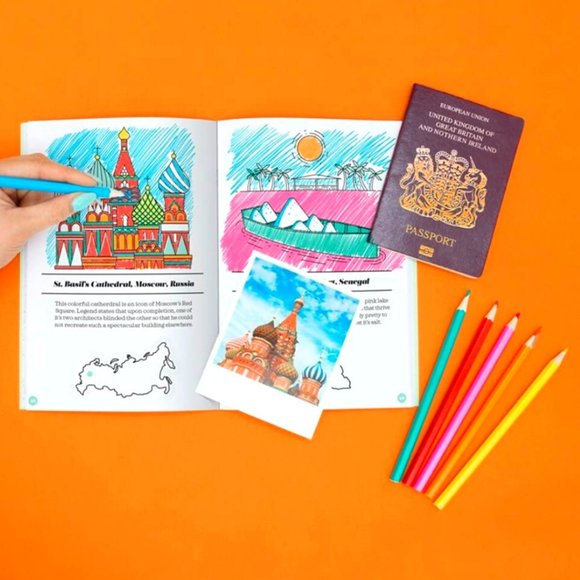 ❤️VALENTINE GIFT! ❤️ ✈️🌏 NWT The Colorlogue Map Coloring Book - Travel Record - Picture 7 of 7
